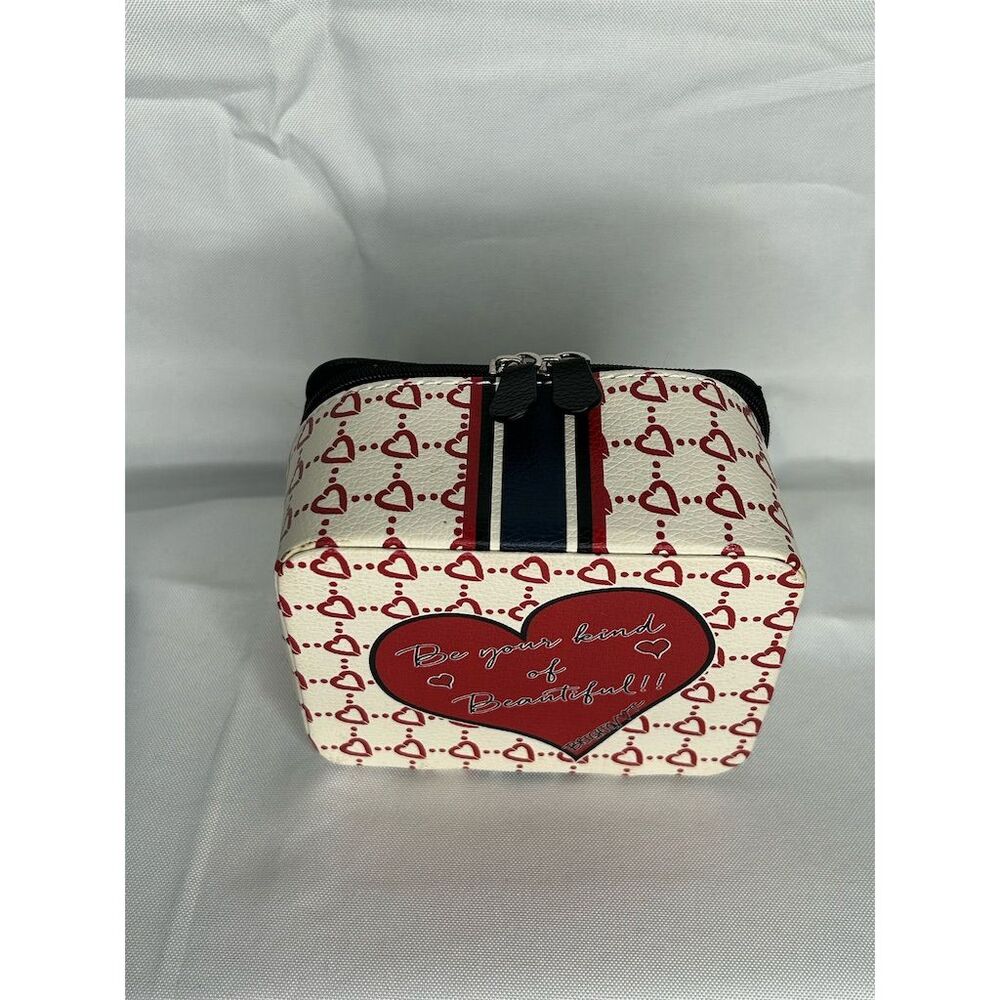 Brighton Multicolor Heart Ribbon Bow Travel Jewelry Box Mini EUC - Picture 4 of 11